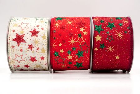 Holiday Sparkle Star Wired Ribbon - Holiday Sparkle Star Wired Ribbon
